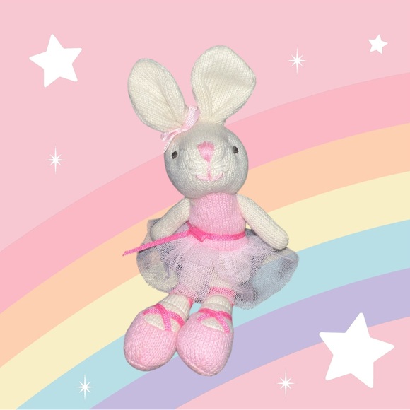 Mud Pie | Toys | Htf Mud Pie Knit Ballerina Rattle Bunny Rabbit Mini ...